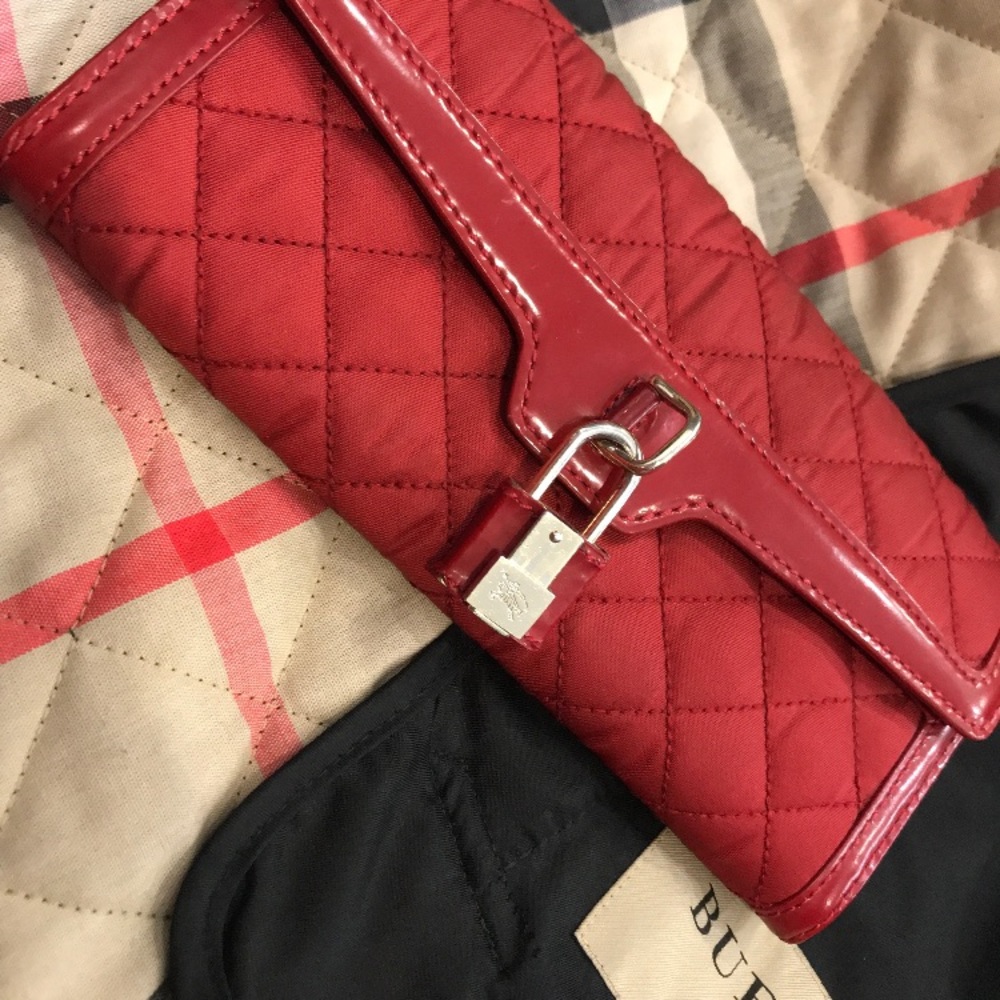 burberry nylon/leather lock wristlet (authentic)